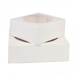 2 boîtes à gâteaux blanches carré - 33cm