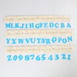 3 réglettes lettres et alphabet majuscules "art deco"