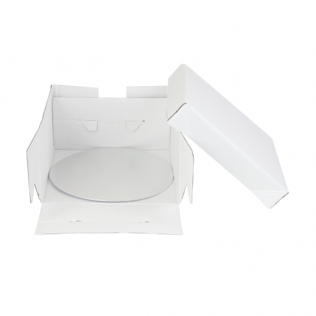 Boîte blanche avec support rond 35x35x15cm