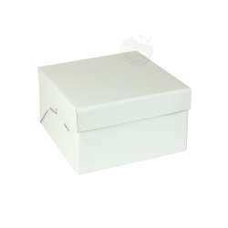 Boîte à gâteau blanche avec support carré 30x30x15cm