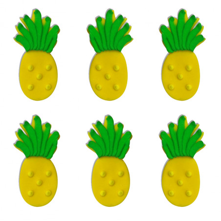 6 décors en sucre - "Ananas"
