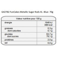 Vermicelles XL en sucre - Bleu métallique