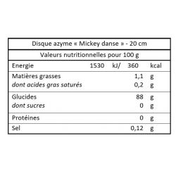 Disque azyme "Mickey danse" - 20 cm