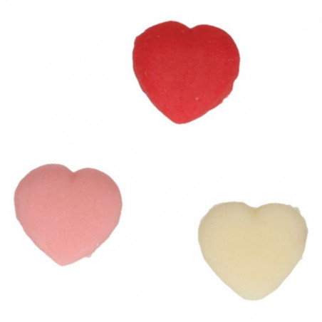 6 décors en pâte d'amande "Coeurs"