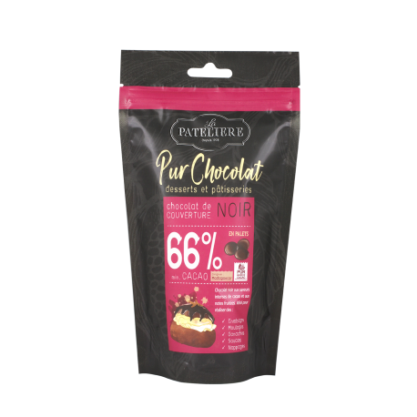 Palets de chocolat noir de couverture 66% - 200 g