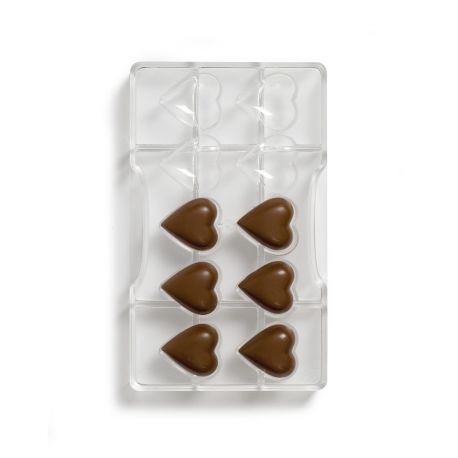 Moule à chocolats "5 coeurs 3D"