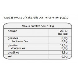 20 diamants comestibles fuchsia