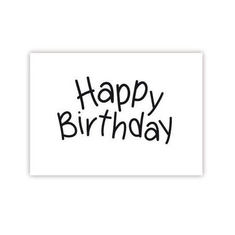 Tampon pour pâte à sucre écriture fine "Happy Birthday"