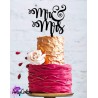 Topper pour gâteau "Mr & Mrs" - Noir