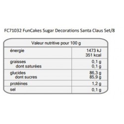 8 décors en sucre "Père Noël"