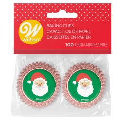 100 mini caissettes à cupcakes "Père Noël"