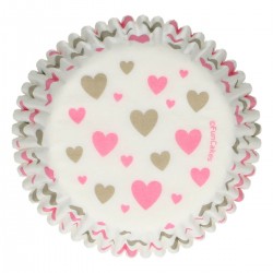48 caissettes à cupcakes standard "Coeurs"