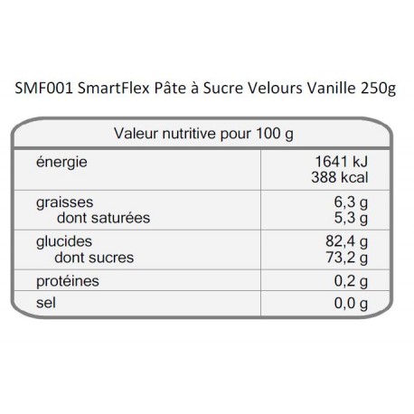 Pâte à sucre Velours 250g Smartflex couleurs aux choix à 2,99 €