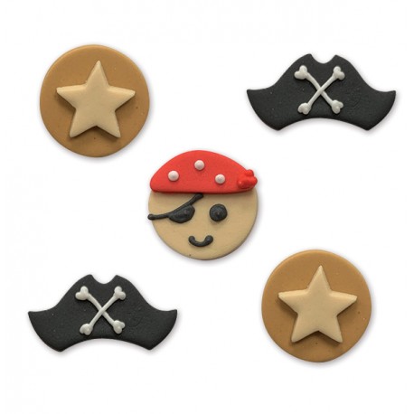 5 décors en sucre "Pirates