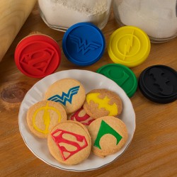 Lot de 5 tampons en silicone pour biscuits "Justice League"