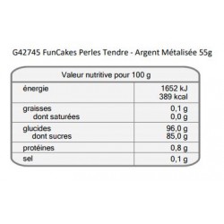 Billes en sucre molles - Argent métallisé - 55g