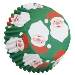 30 caissettes à cupcakes en aluminium père Noël