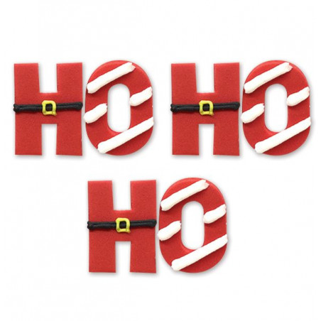 6 décors en sucre "Ho Ho Ho"