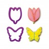 2 emporte-pièces "Papillon et tulipe"