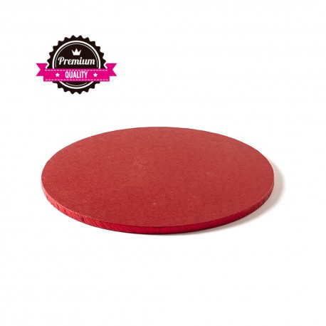 Cake drum rond rouge épaisseur 1.2 cm - Différentes tailles
