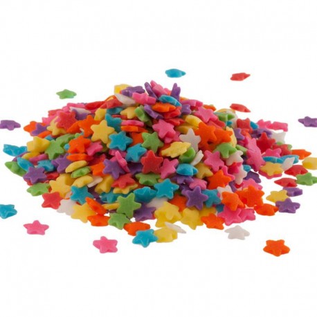 Confettis multicolores étoiles - 100 g