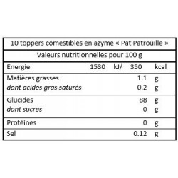 10 toppers comestibles en azyme "Pat Patrouille"