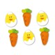 6 décors en sucre "carottes et poussins"