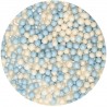 Billes en sucre bleu perlé et blanc