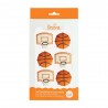 Décorations en sucre "Ballons et paniers de basketball"