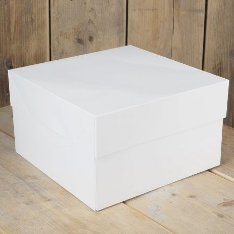 Boîte à gâteau blanche - 28 x 28 x 15 cm