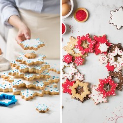 Kit d'emporte-pièces "étoiles de glace" pour sapin de Noël en biscuits