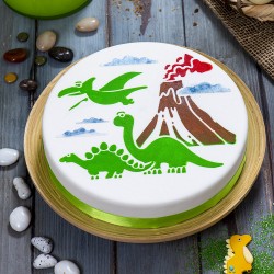 Pochoir à gâteau "Dinosaures" - 25 cm
