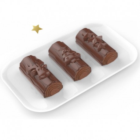 Moule à chocolat silicone - Mini buche - Moules à gateaux