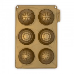 Moule en silicone "demi sphères décorées" - 6 cavités
