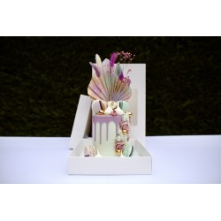 Grande boîte à gâteaux blanche avec fenêtre - 26 x 26 x 36 cm