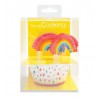 24 Caissettes à cupcakes et toppers "rainbow"