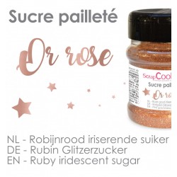 Sucre pailleté or rose - 160 g