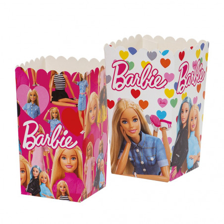 Décoration de fête Pots de popcorn et confiseries Barbie - Féerie Cake