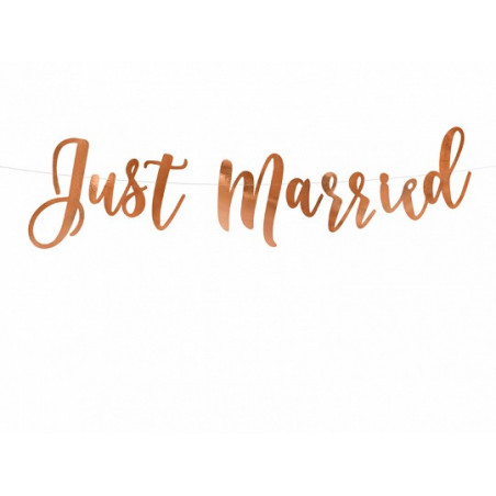 Décoration mariage bannière rose gold “Just Married”