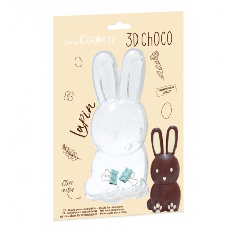 Moule à chocolat 3D en plastique “Lapin”