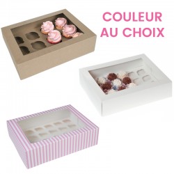 Boîtes pour 24 mini cupcakes - Différentes couleurs