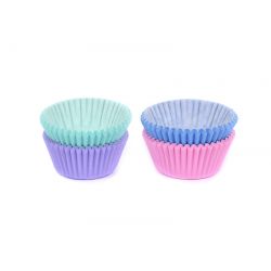 75 mini caissettes à cupcakes assorties "pastel"