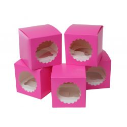 5 boîtes pour 1 cupcake - Fuchsia