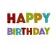 13 bougies d'anniversaire "Happy Birthday" - Différentes couleurs