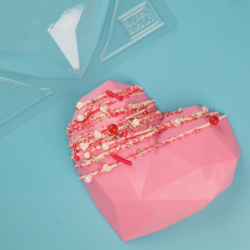 Moule à gâteau en plastique “cœur géométrique géant”