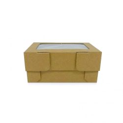 Boîte à gâteaux rectangulaire avec fenêtre - 15 x 10 cm