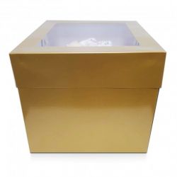 Boîte à gâteaux haute dorée avec fenêtre - Différentes dimensions