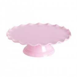 Présentoir à gâteaux ondulé rose pastel - 27.5 cm