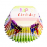 30 caissettes à cupcakes standard en papier doublées d'aluminium "Happy Birthday"