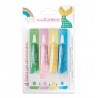 Assortiment de 4 stylos en gel - bleu, rose, jaune, vert